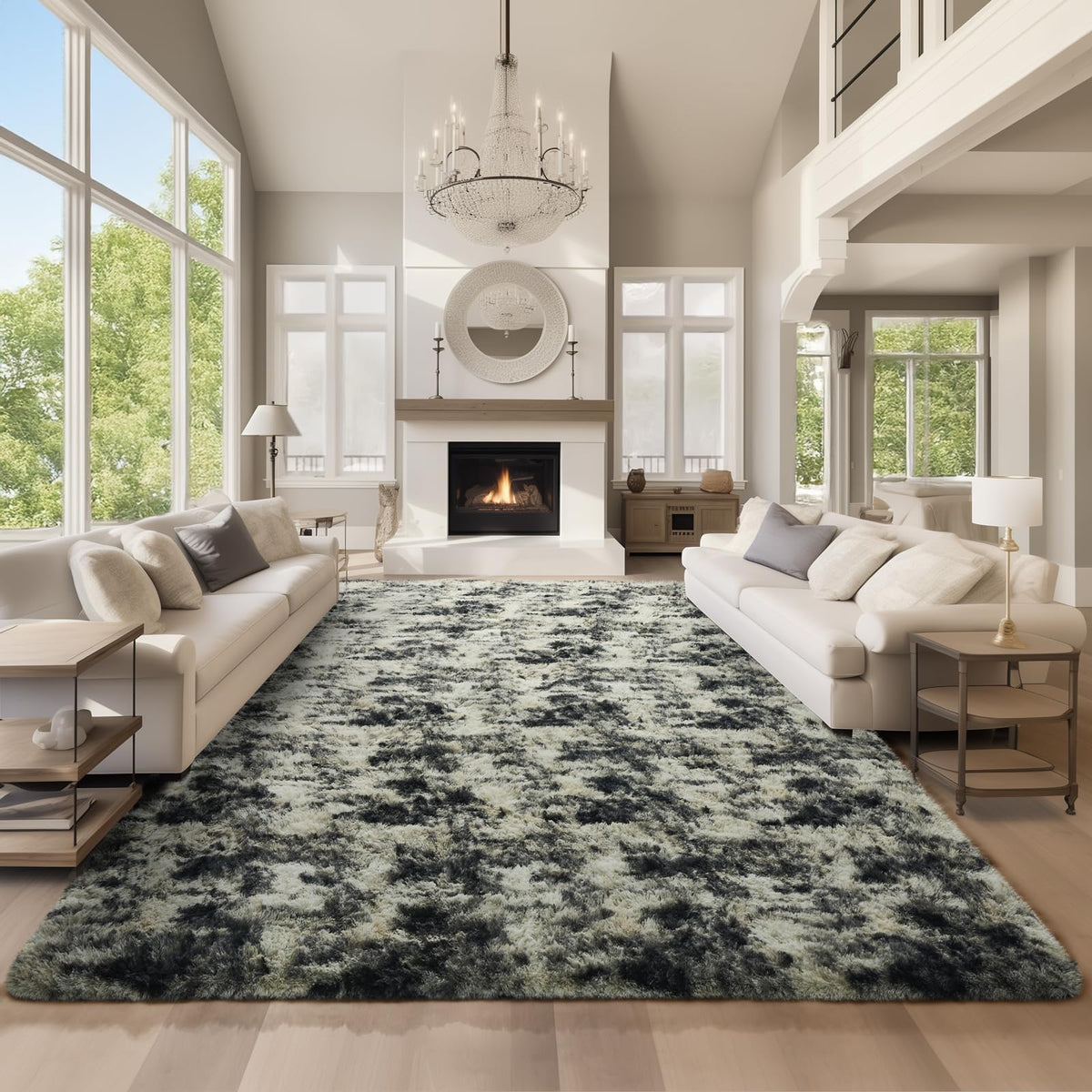 Ophanie 5x7 Area Rugs for Living Room Ivory, Fluffy Shag Large Fuzzy Plush Soft Rug, Shaggy Floor Big Carpets for Bedroom Nursery, Kids Home Decor Aesthetic with Over 99 pcs Pile fibers