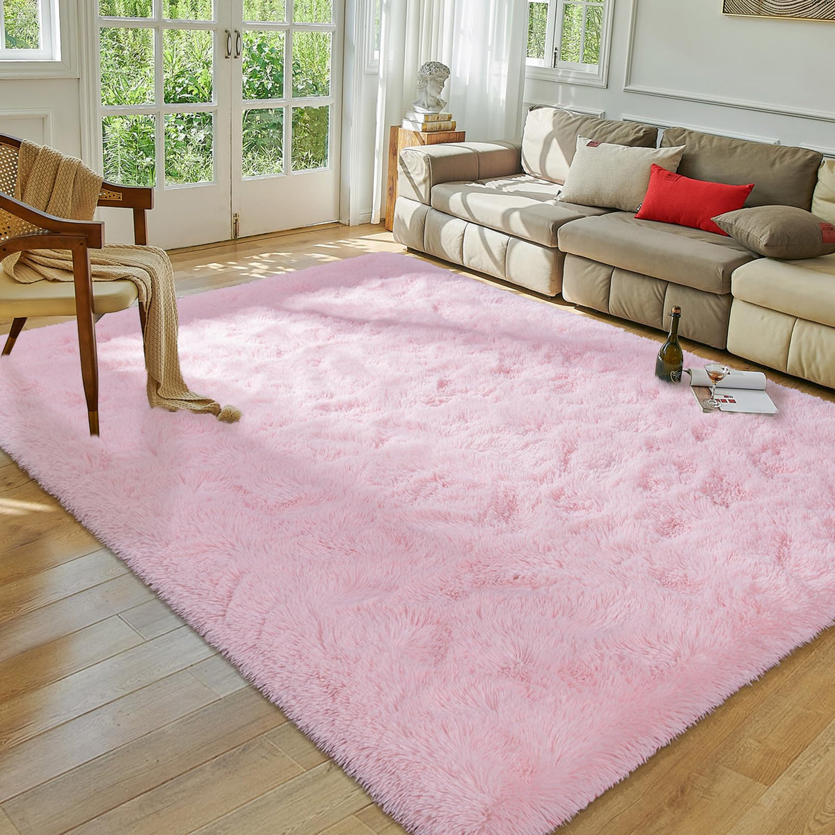 Softlife Rugs for Bedroom 4x5.3 Feet Purple Area Rug for Living Room Super Soft Shaggy Rugs for Dorm Fluffy Fuzzy Carpets Long Plush Bedside Rug Nursery Girls Boys Kids Room Home Christmas Decoration