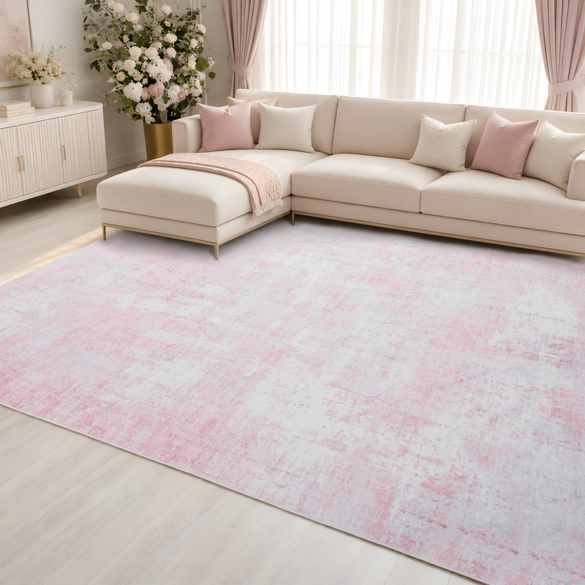 8x10 Area Rugs Living Room: Bedroom Vintage Washable Carpet Beige
