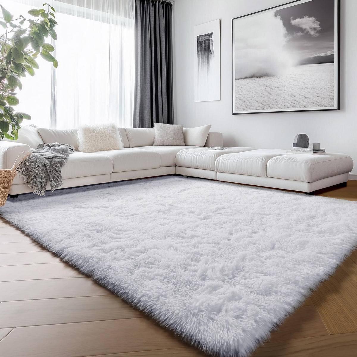 Runner Rugs for Bedroom Living Room, 2x6 Tie-Dyed Beige Hallway Area Rug