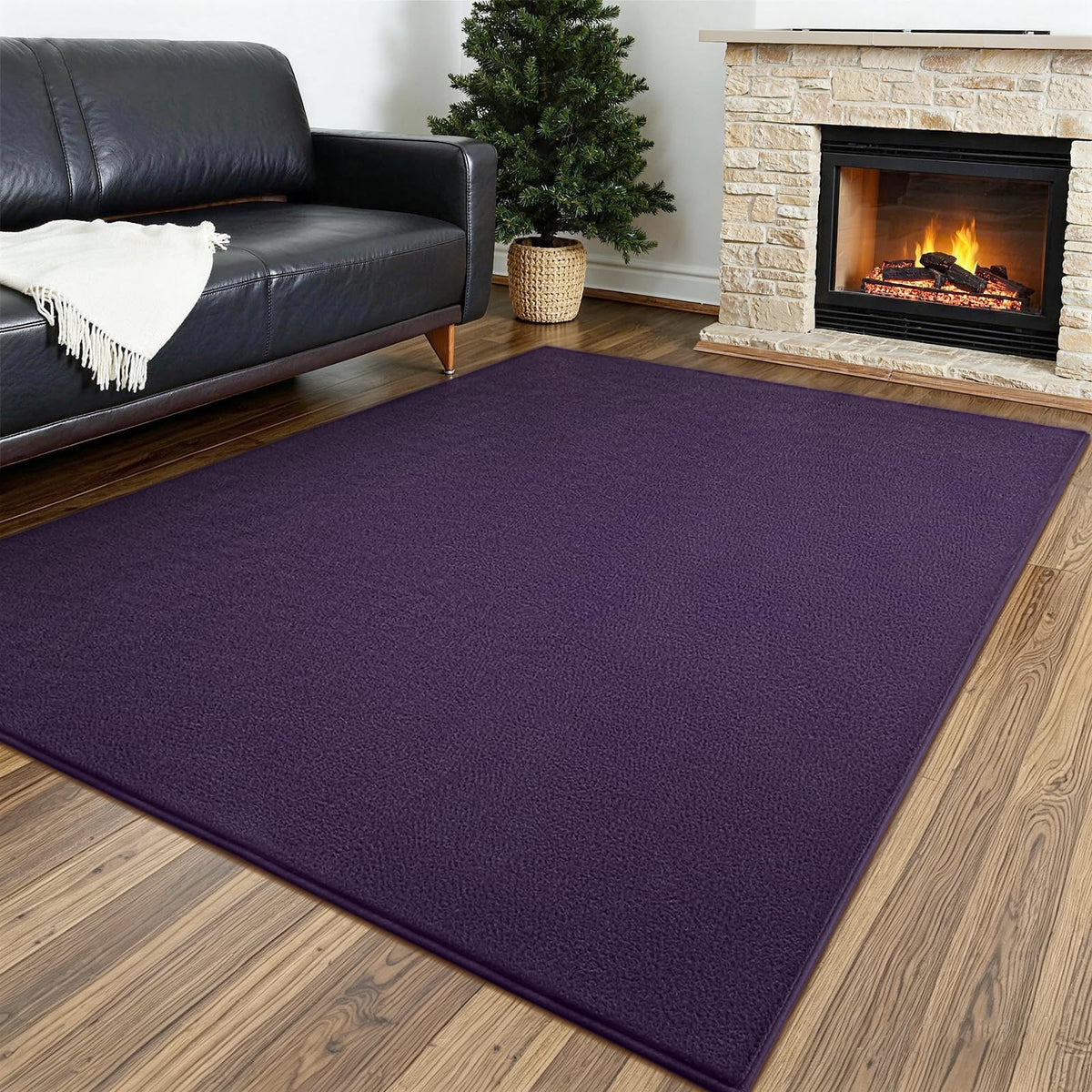 Vasofe Black Area Rugs for Living Room Bedroom, 4x6 Modern Memory Foam Rug