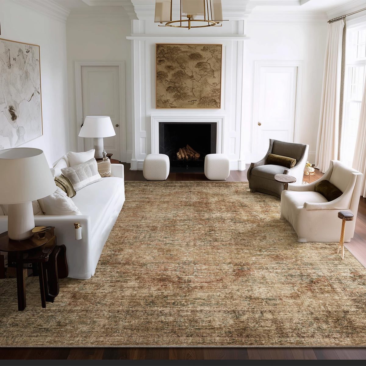Machine Washable Rugs for Living Room: 8x10 Area Rugs for Bedroom