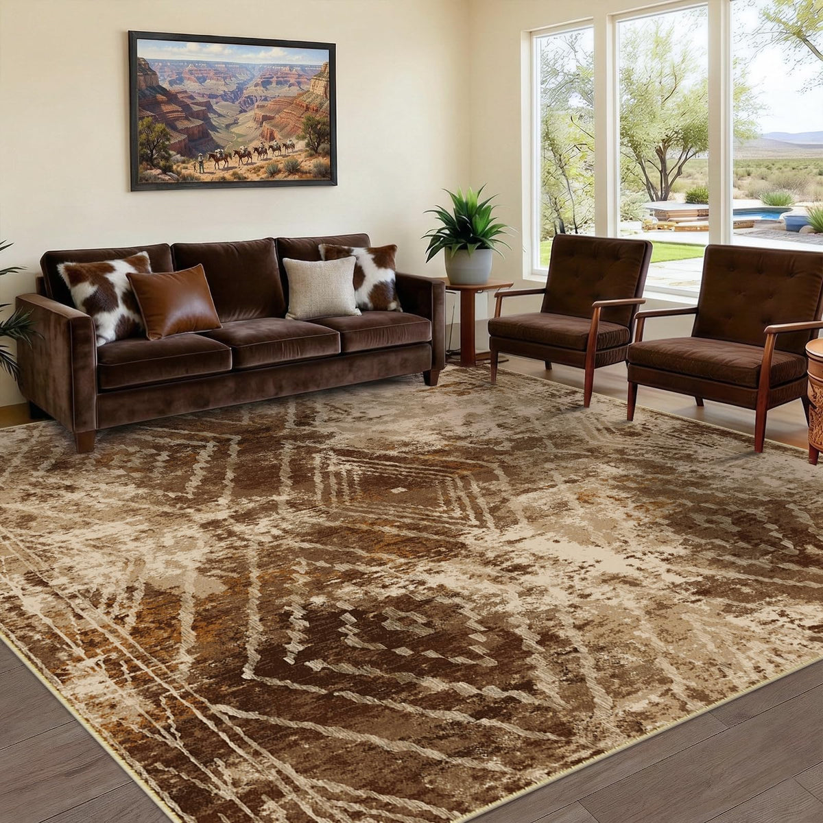 BESTSWEETIE 5'x7' Washable Area Rug for Living Room Bedroom Lightpink