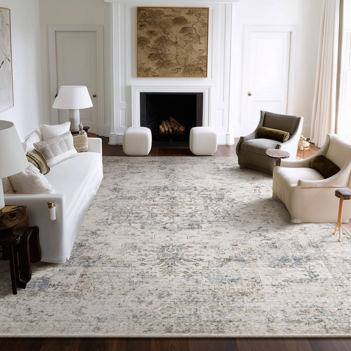 Machine Washable Rugs for Living Room: 8x10 Area Rugs for Bedroom