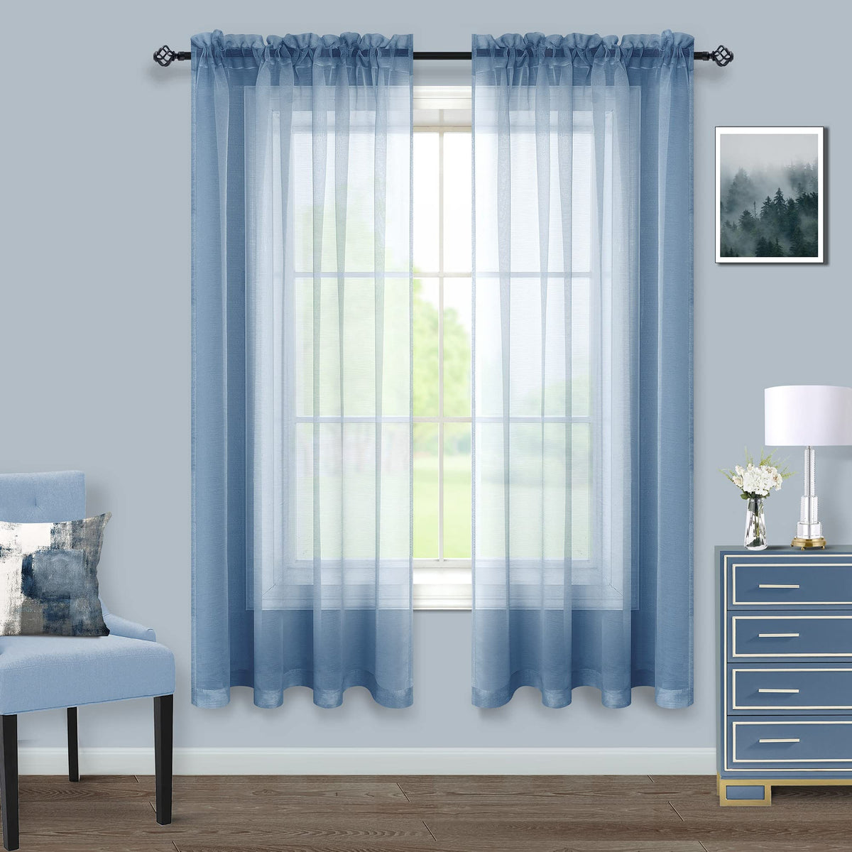 Pitalk Terracotta Curtains 84 Inch Length for Living Room 2 Panel Sets Rod Pocket Sheer Curtains for Living Room Rust Burnt Orange Red