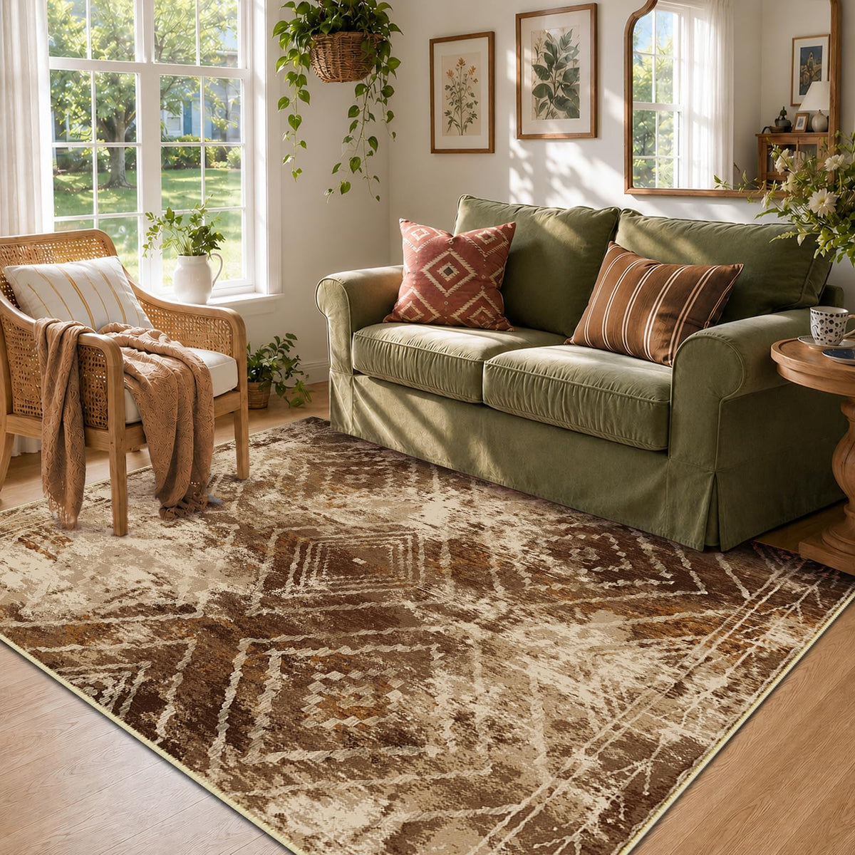BESTSWEETIE 5'x7' Washable Area Rug for Living Room Bedroom Lightpink