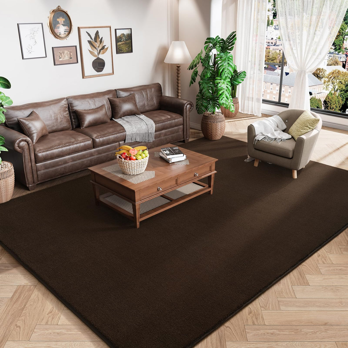 Amearea Modern Area Rugs for Bedroom Living Room, 4x6 Black Memory Foam Rug