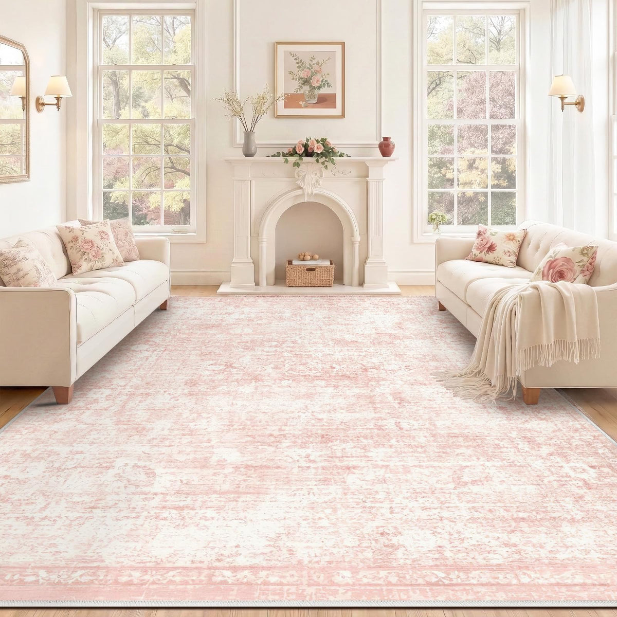 Homemate Washable Rug 9x12 Area Rugs - Vintage Rugs for Living Room
