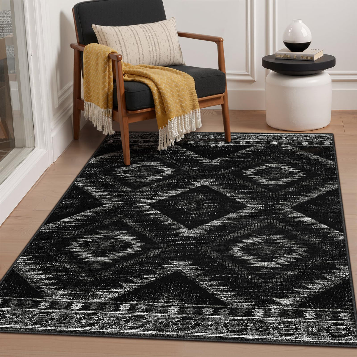 BESTSWEETIE 5'x7' Washable Area Rug for Living Room Bedroom Lightpink