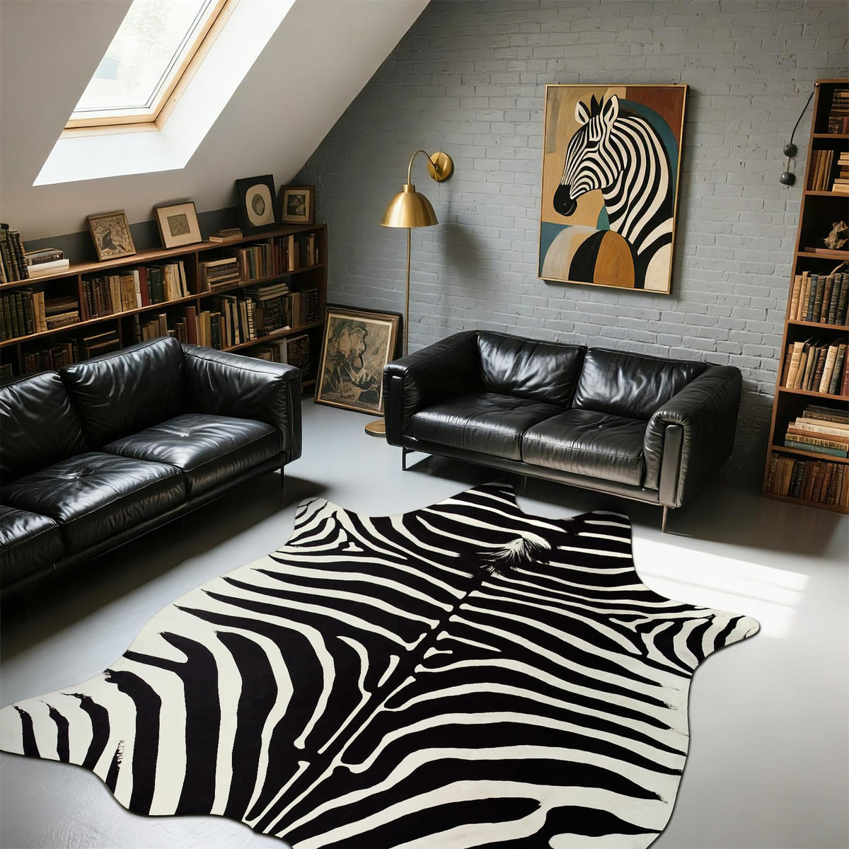 BENRON Faux Cowhide Rug, Cow Print Rug for Living Room Bedroom 4.6x5.2ft