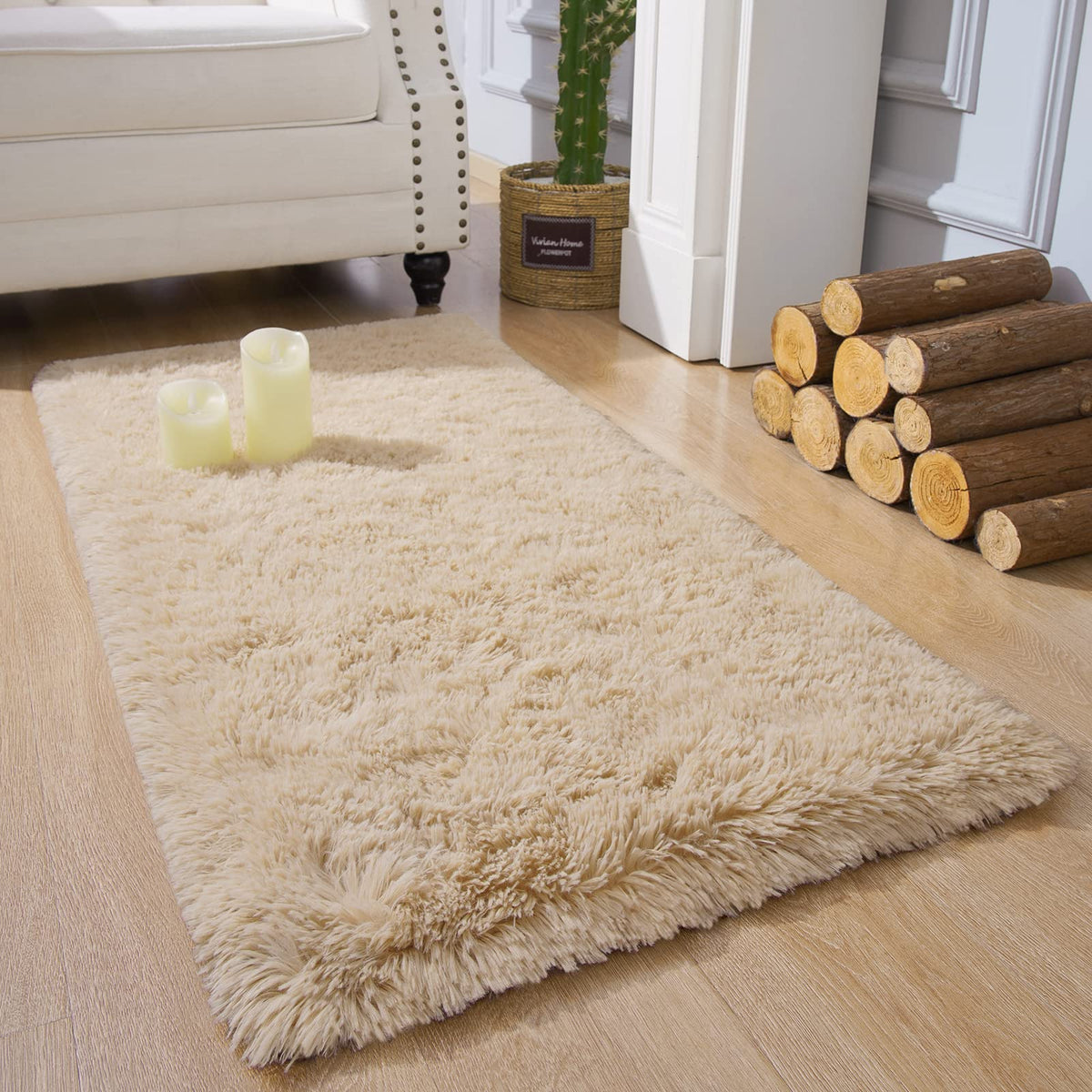 Chicrug Soft Runner Rug for Bedroom Living Room Plush Fluffy Rugs 2x6