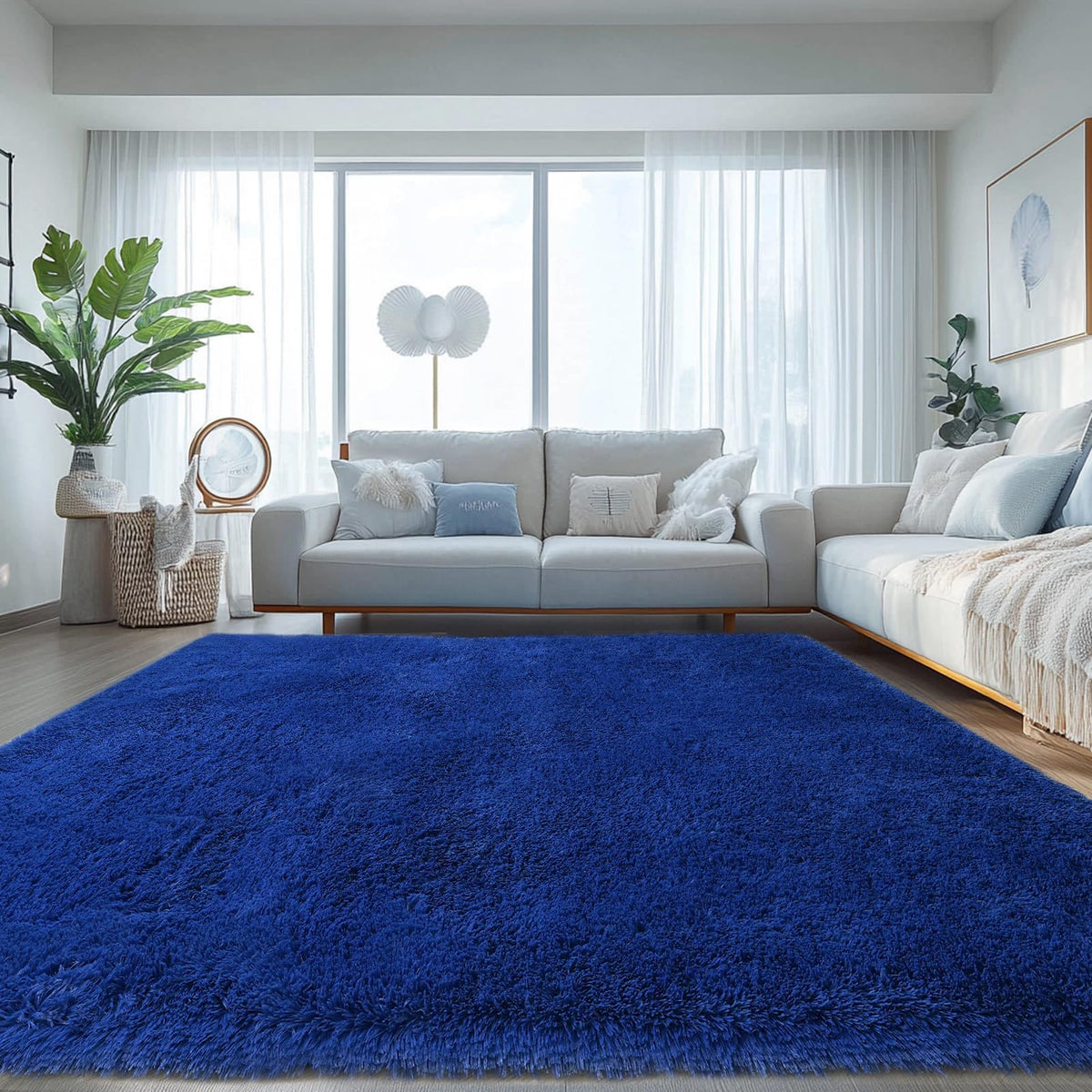 Fluffy Area Rug for Bedroom 5x7 Grey - Soft Shag Dorm Decor Carpet