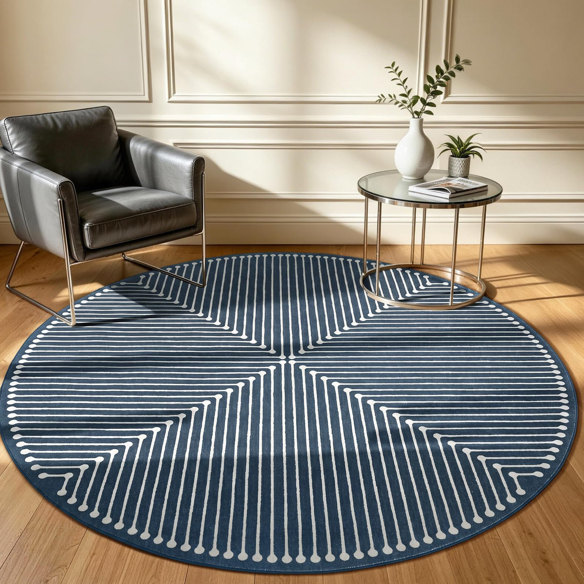 YIHOUSE Washable 5x7 Area Rugs for Living Room, Black and White Striped Rug for Bedroom Playroom Non Slip Low Pile, Soft Modern Geometric Carpet for Entryway Home Office Decor
