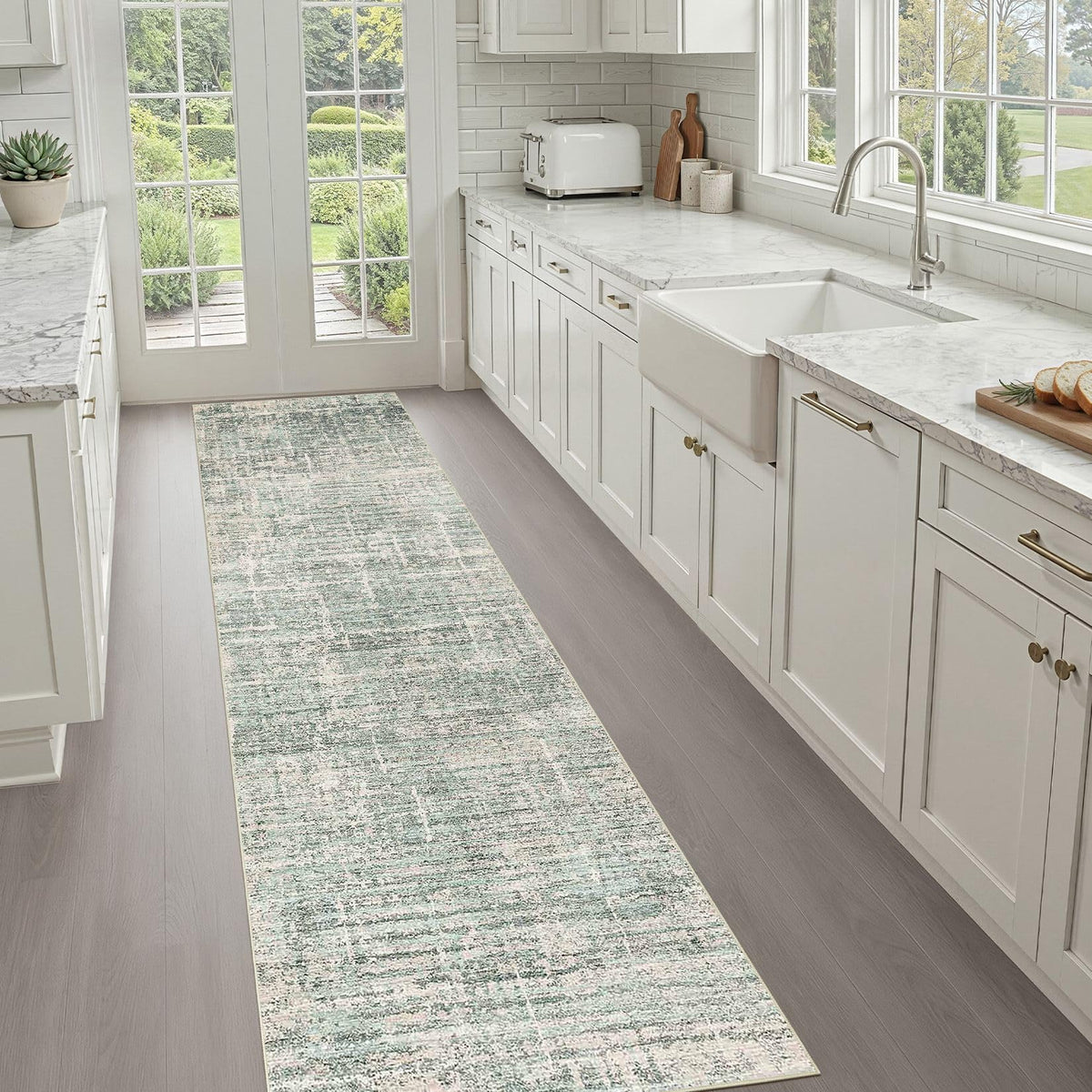 LOONGRUG 8x10 Area Rugs Washable Neutral Modern Rug for Living Room Brown