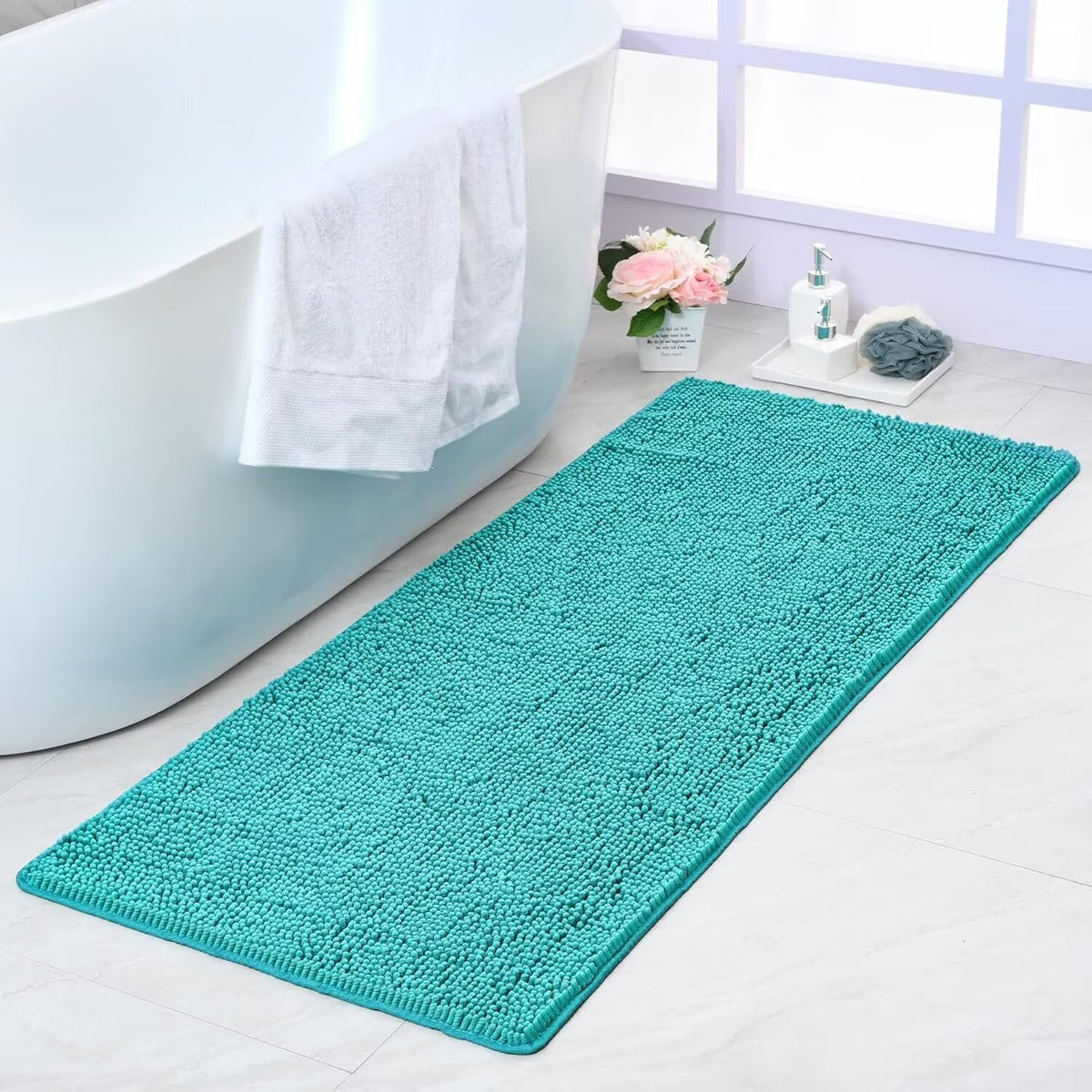 Noahas 2x6 Black Fluffy Soft Runner Rug Non-Slip for Bedroom Dorm Hallway