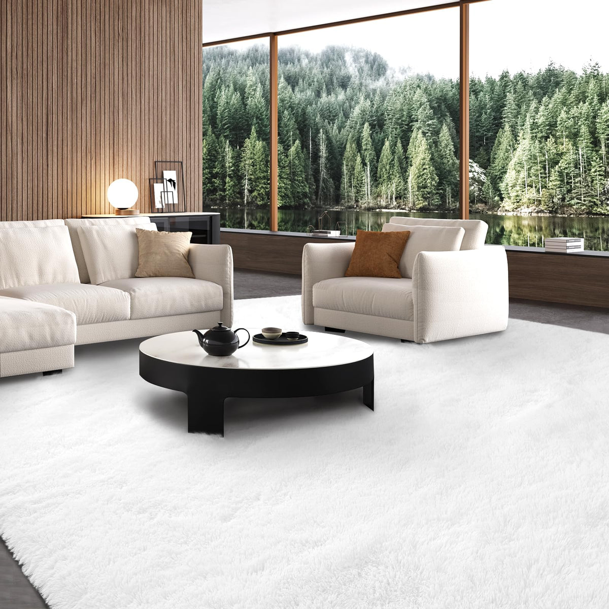Fluffy Area Rug for Bedroom 5x7 Grey - Soft Shag Dorm Decor Carpet