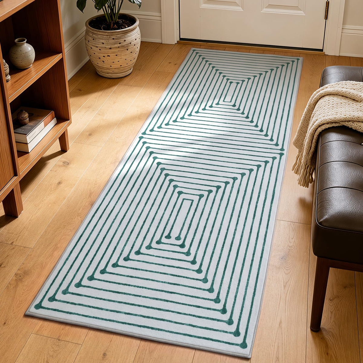 YIHOUSE Washable 5x7 Area Rugs for Living Room, Black and White Striped Rug for Bedroom Playroom Non Slip Low Pile, Soft Modern Geometric Carpet for Entryway Home Office Decor
