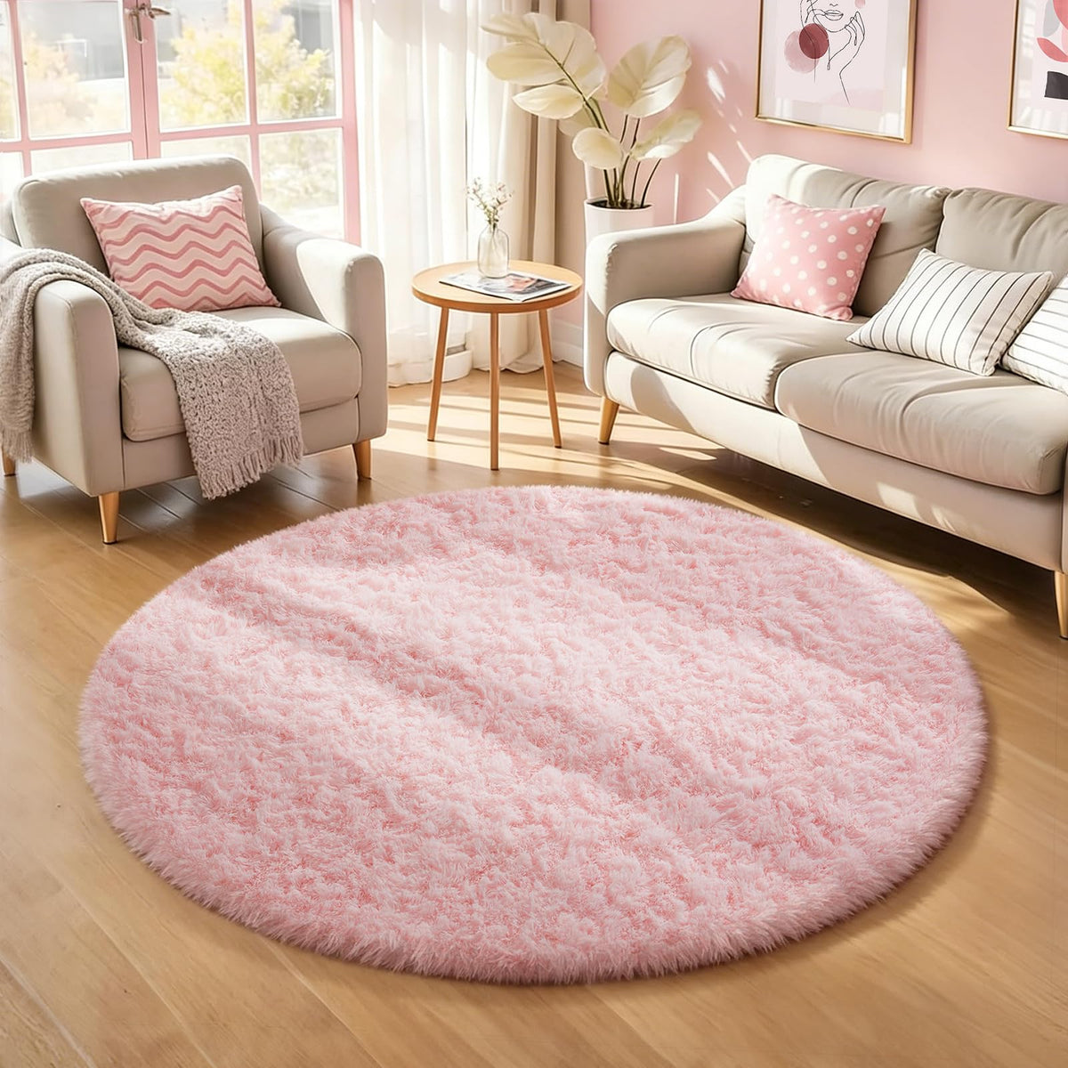Ophanie 5x7 Area Rugs for Living Room Ivory, Fluffy Shag Large Fuzzy Plush Soft Rug, Shaggy Floor Big Carpets for Bedroom Nursery, Kids Home Decor Aesthetic with Over 99 pcs Pile fibers