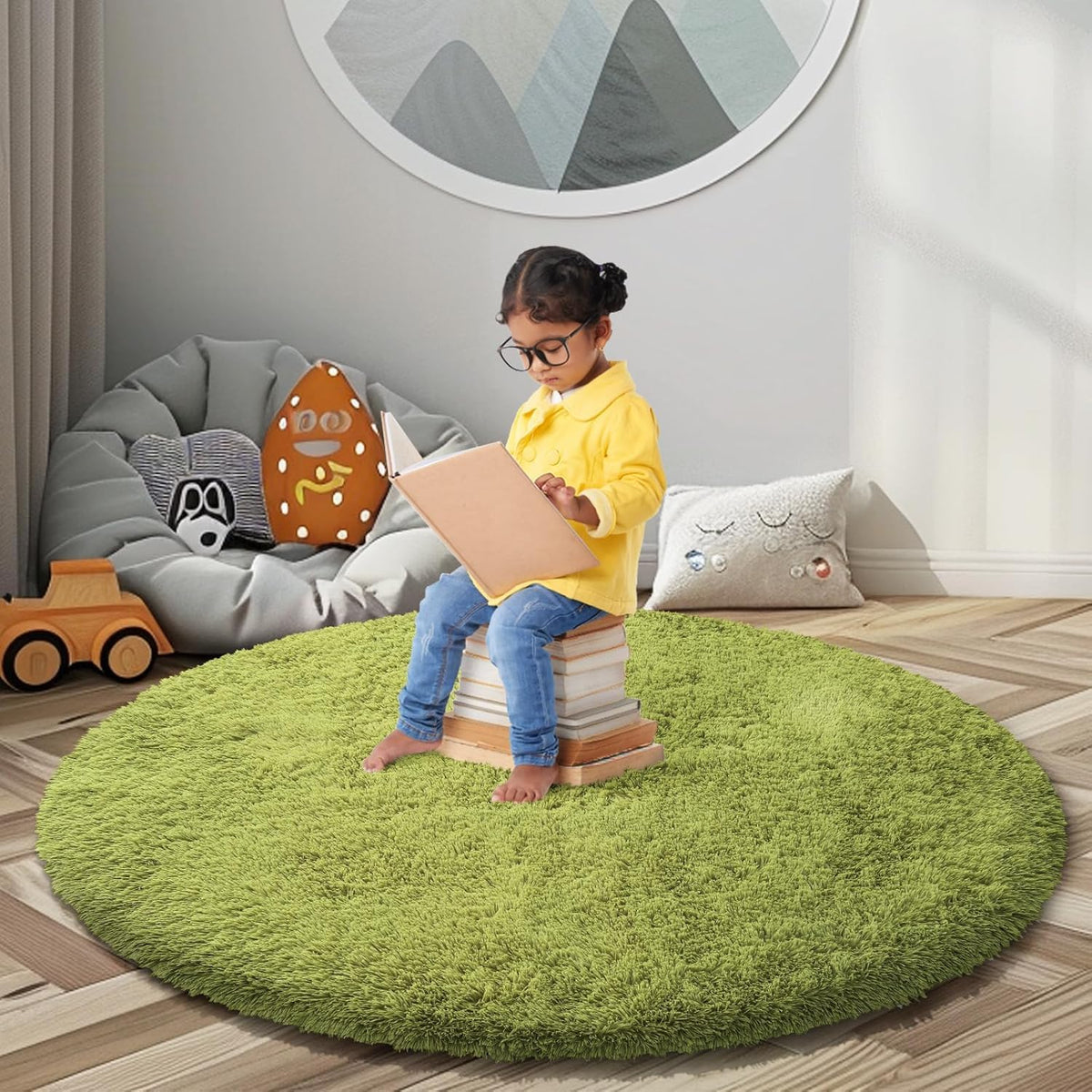 8x10 Area Rugs for Living Room,Light Grey Large Shaggy Soft Plush Furry Rug