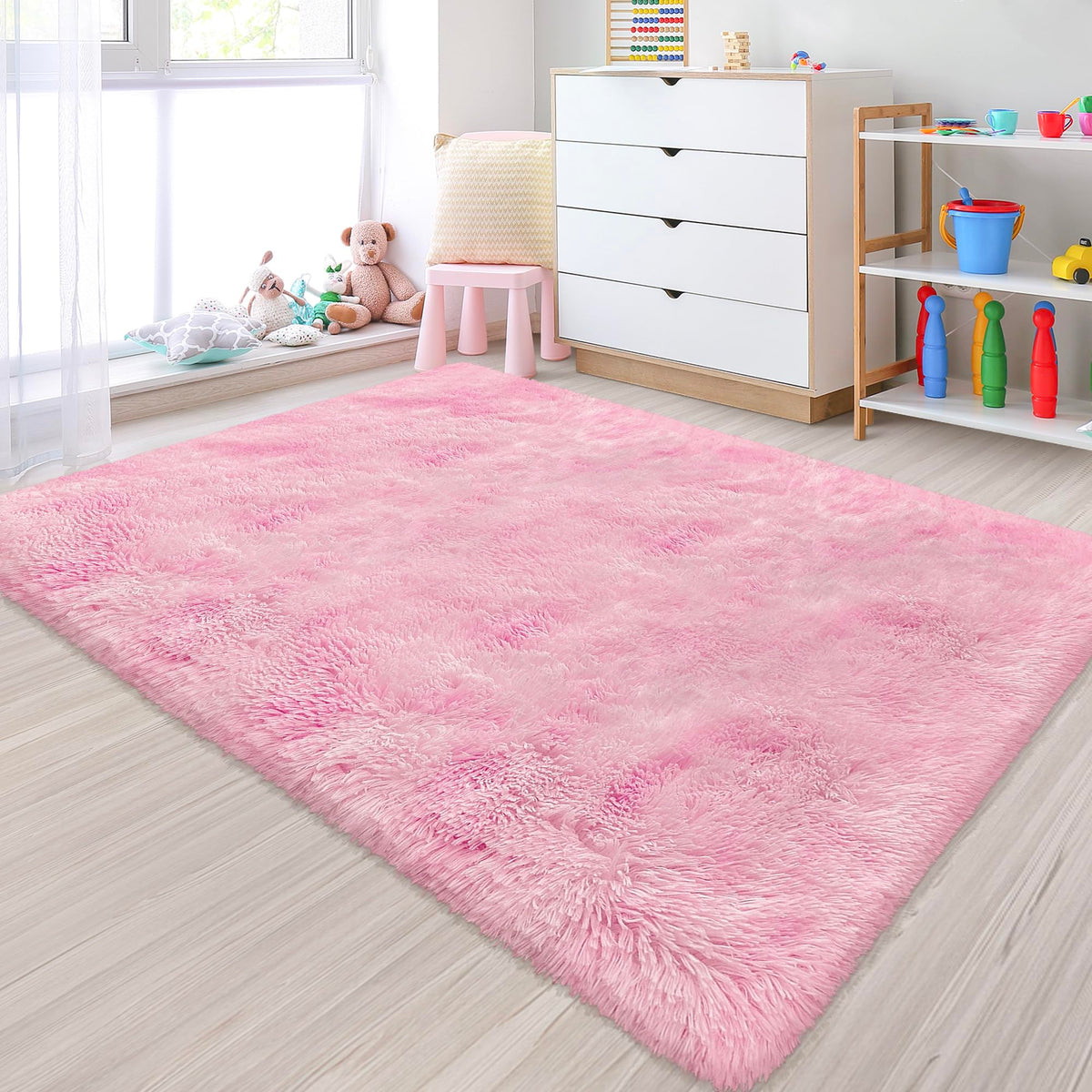 Tie-Dyed Runner Rug for Bedroom Black Grey 2x6ft Fluffy Area Rug Bedside Runner Rug for Kids Room Boys Teens Nursery Baby Living Room Dorm Home Decor Carpets