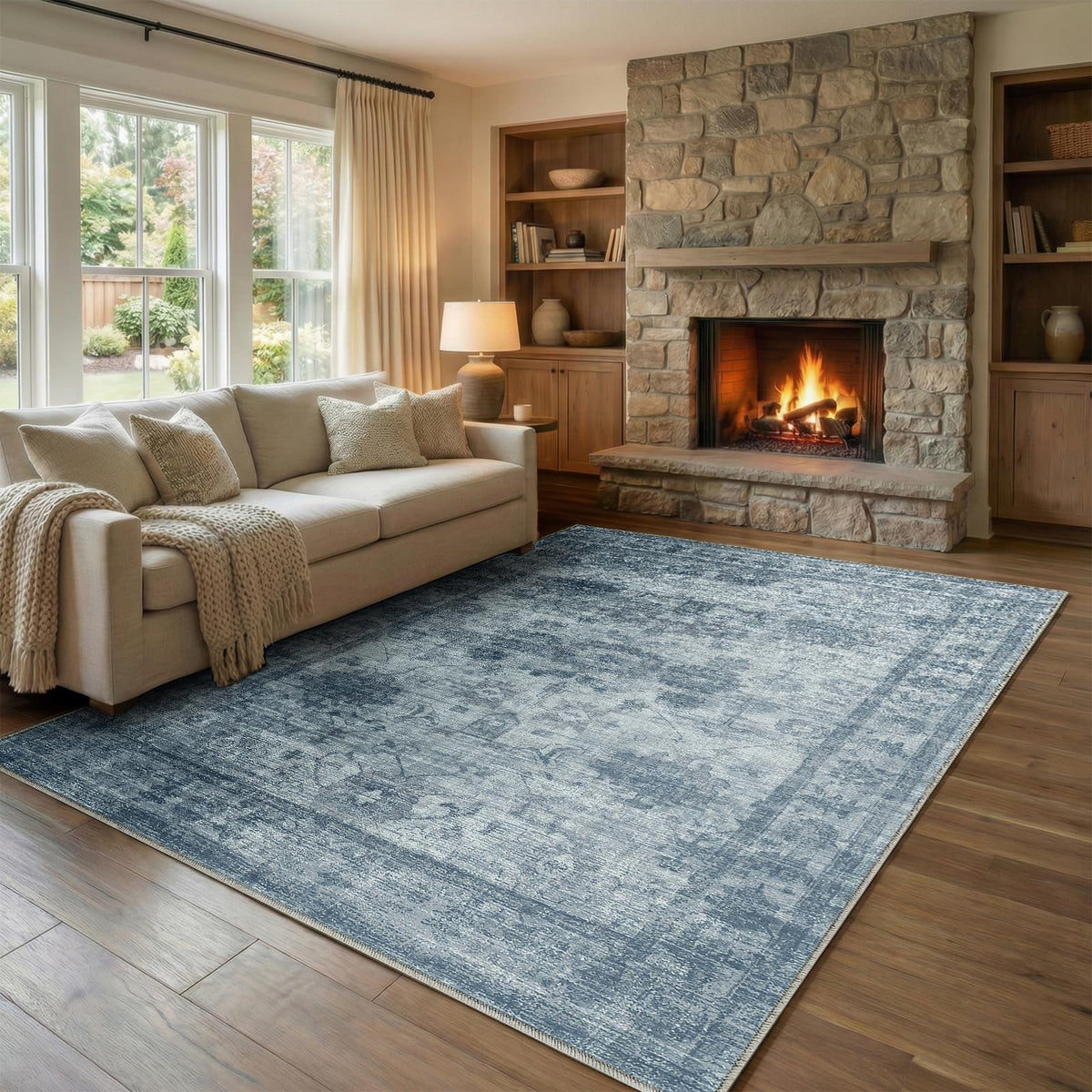 Homemate Washable Rug 9x12 Area Rugs - Vintage Rugs for Living Room