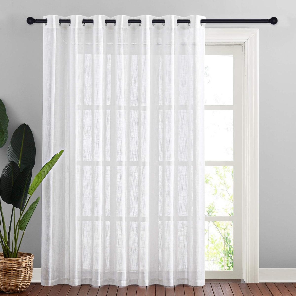 NICETOWN White Sheer Curtains for Windows 84 Inch Length, 52" W, 2 Panels
