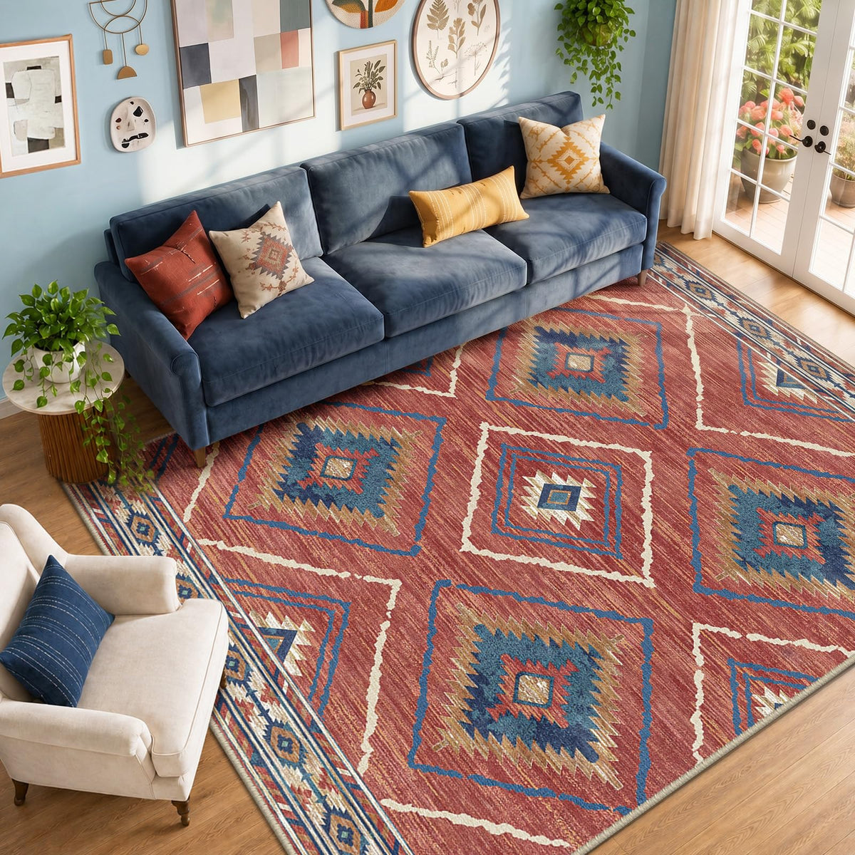 BESTSWEETIE 5'x7' Washable Area Rug for Living Room Bedroom Lightpink