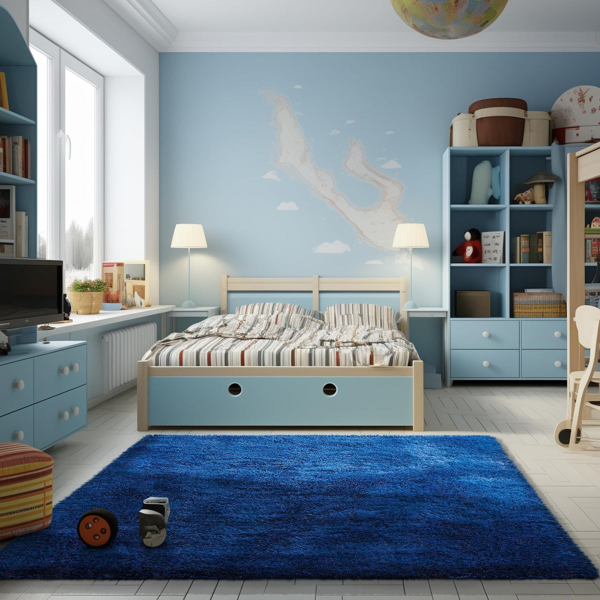 Ophanie 5x7 Area Rugs for Living Room Ivory, Fluffy Shag Large Fuzzy Plush Soft Rug, Shaggy Floor Big Carpets for Bedroom Nursery, Kids Home Decor Aesthetic with Over 99 pcs Pile fibers