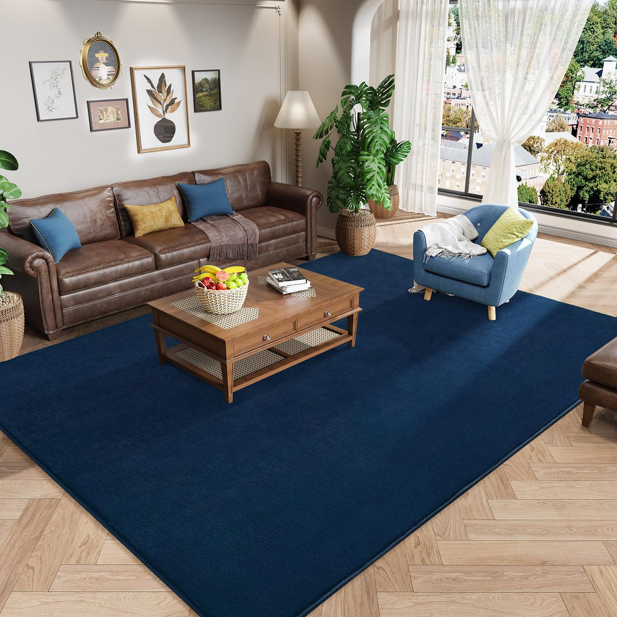 Amearea Modern Area Rugs for Bedroom Living Room, 4x6 Black Memory Foam Rug