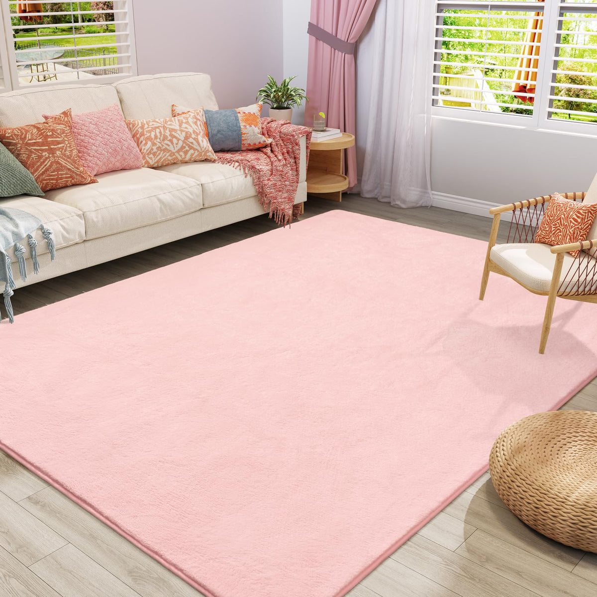 Amearea Modern Area Rugs for Bedroom Living Room, 4x6 Black Memory Foam Rug