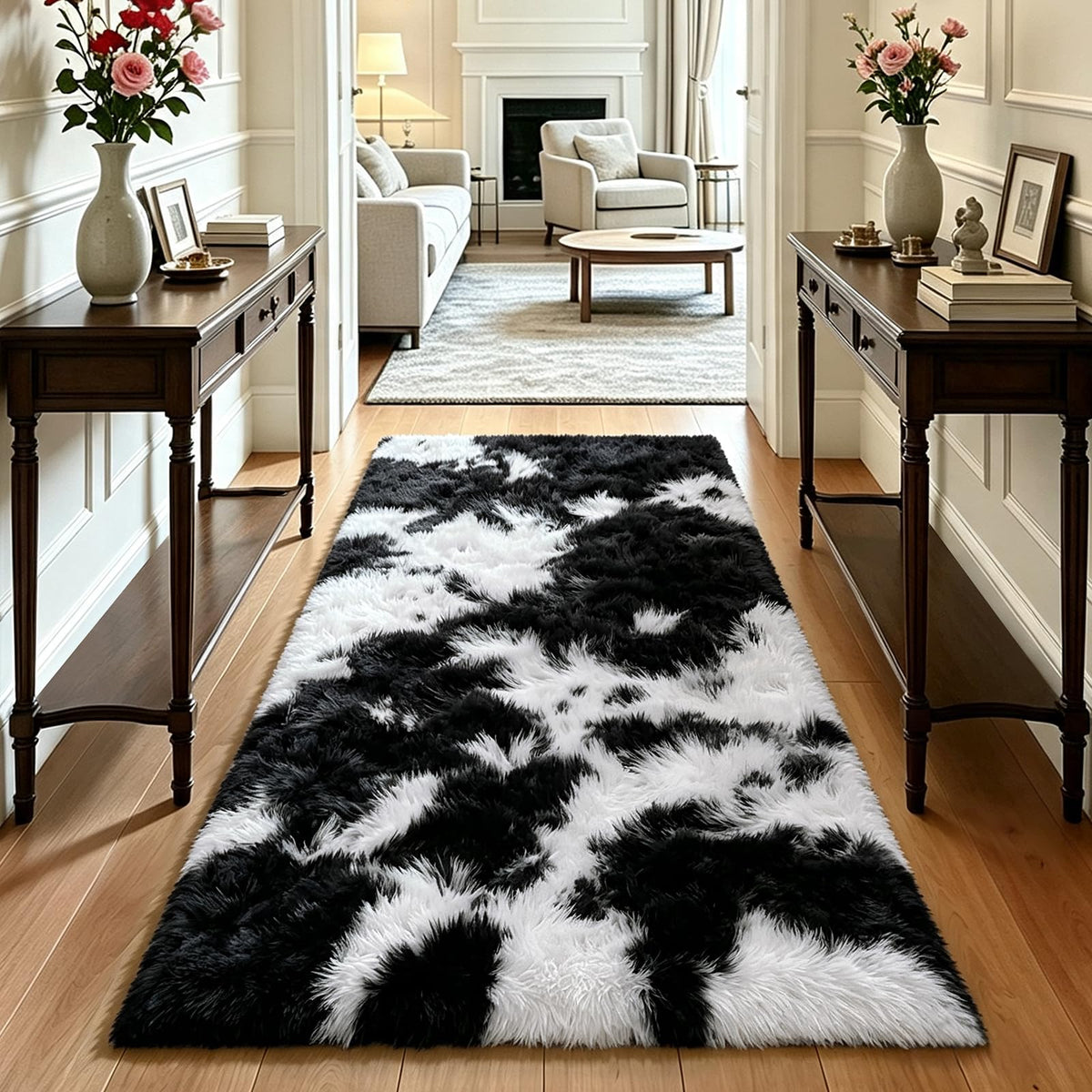 Beige 8x10 Area Rugs for Living Room, Fluffy Shag Rug Large Bedroom Carpet
