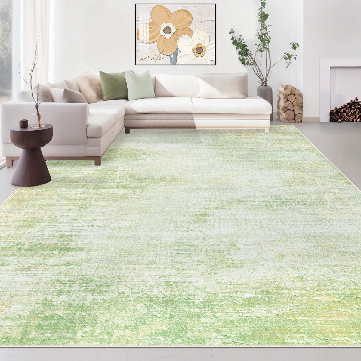 Area Rugs 8x10 Living Room: Washable Rug Modern Abstract Large Rugs Soft Non Slip Neutral Rug Stain Resistant Indoor Carpet for Bedroom Kitchen Dining Room Table Nursery Home Office Rugs(Beige,8'x10')