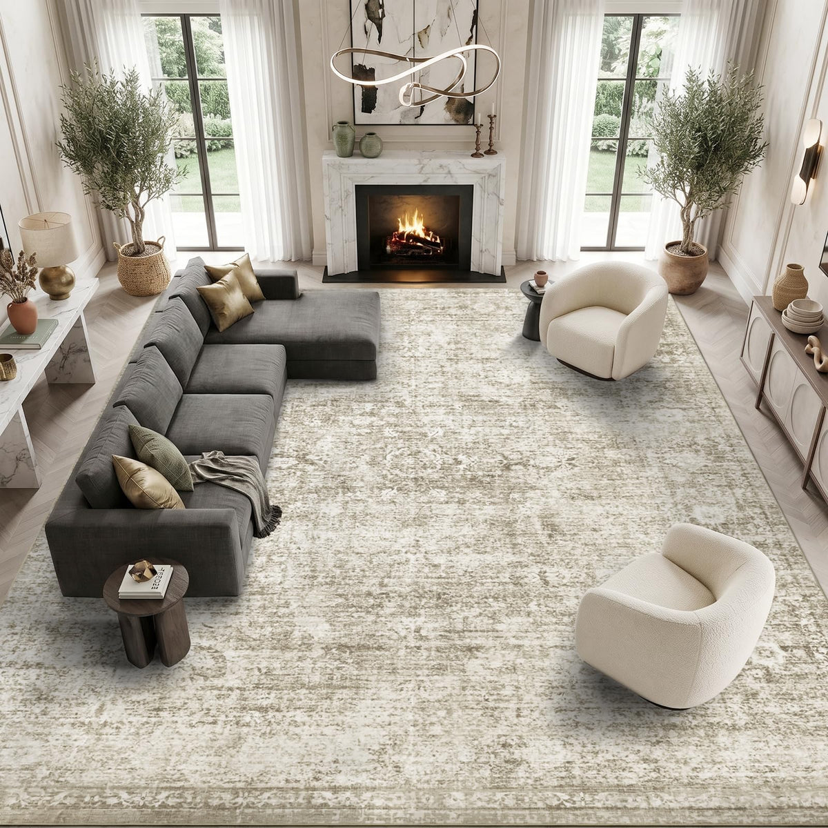 Homemate Washable Rug 9x12 Area Rugs - Vintage Rugs for Living Room