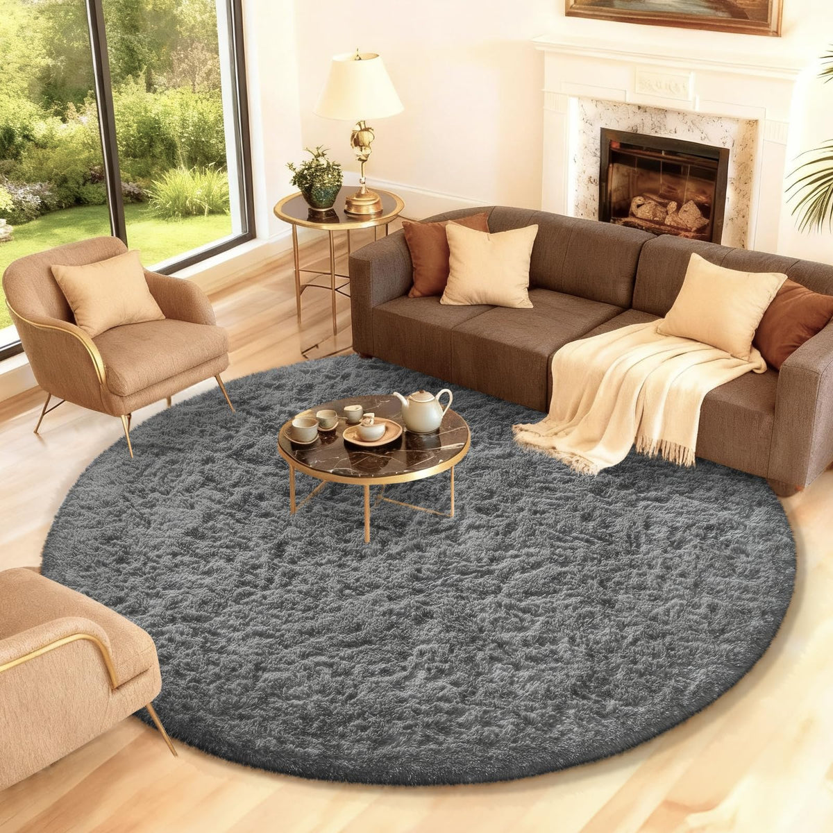 Ophanie 5x7 Area Rugs for Living Room Ivory, Fluffy Shag Large Fuzzy Plush Soft Rug, Shaggy Floor Big Carpets for Bedroom Nursery, Kids Home Decor Aesthetic with Over 99 pcs Pile fibers