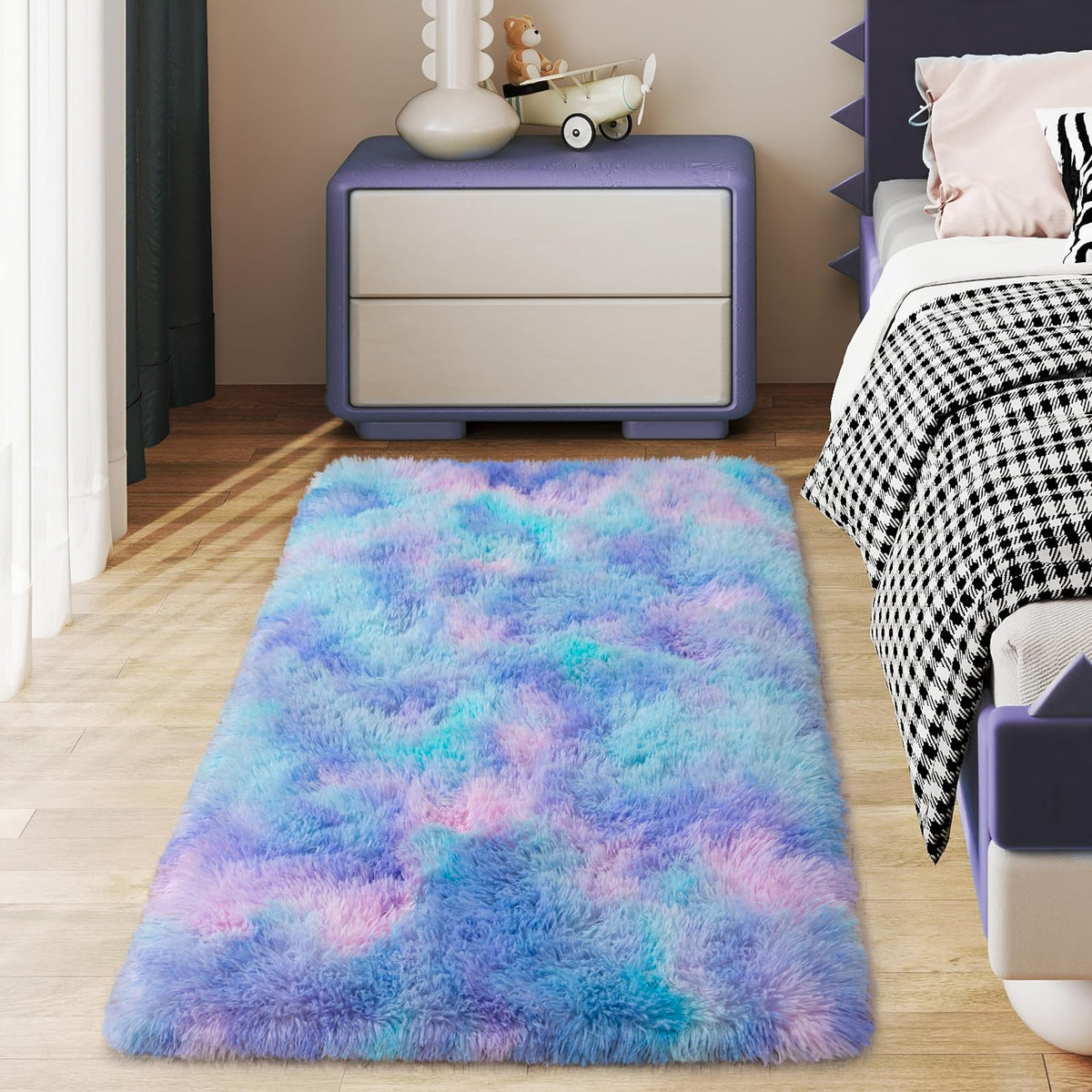 Soft Runner Rugs for Bedroom Hallway 2x6 Beige Fluffy Shag Washable