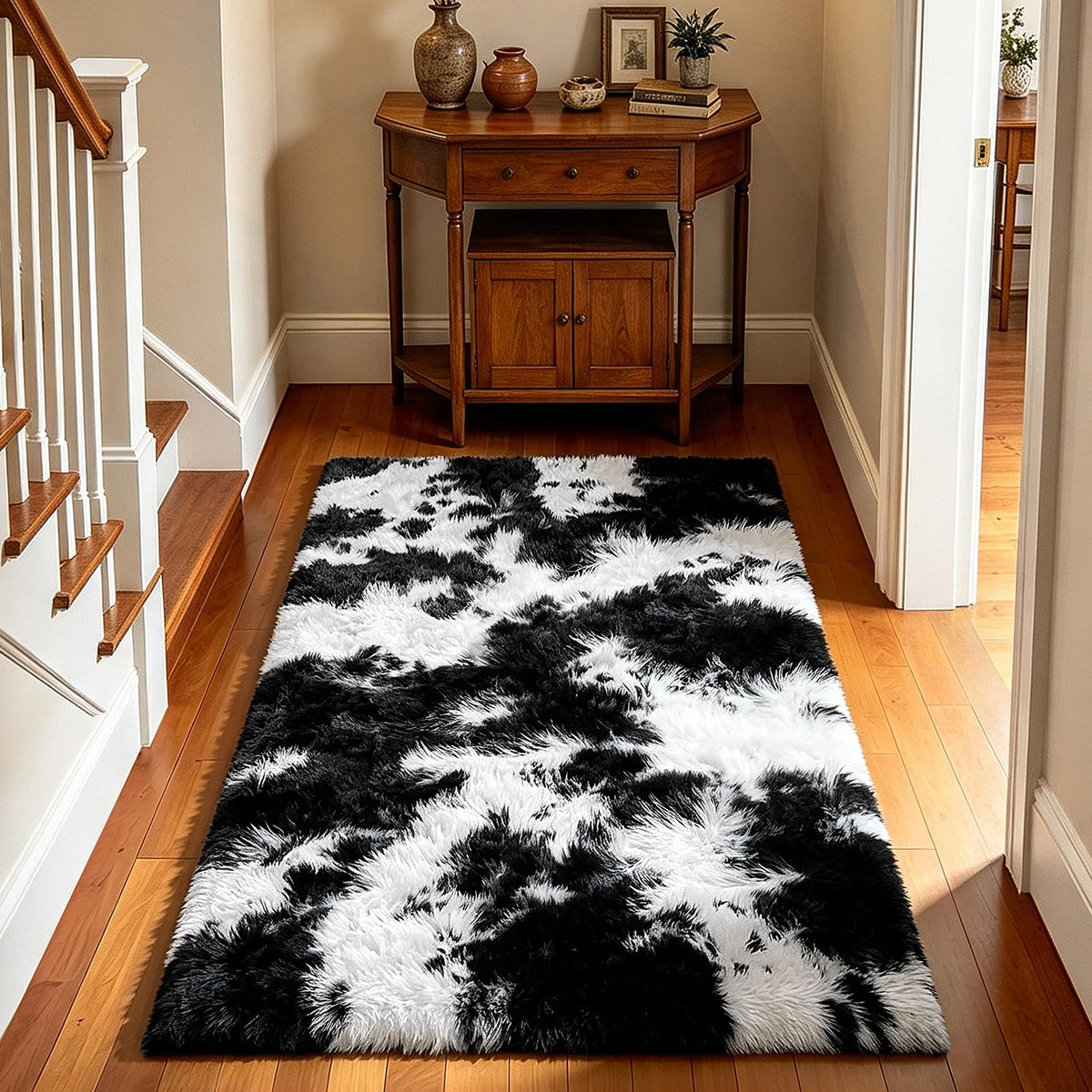 Beige 8x10 Area Rugs for Living Room, Fluffy Shag Rug Large Bedroom Carpet