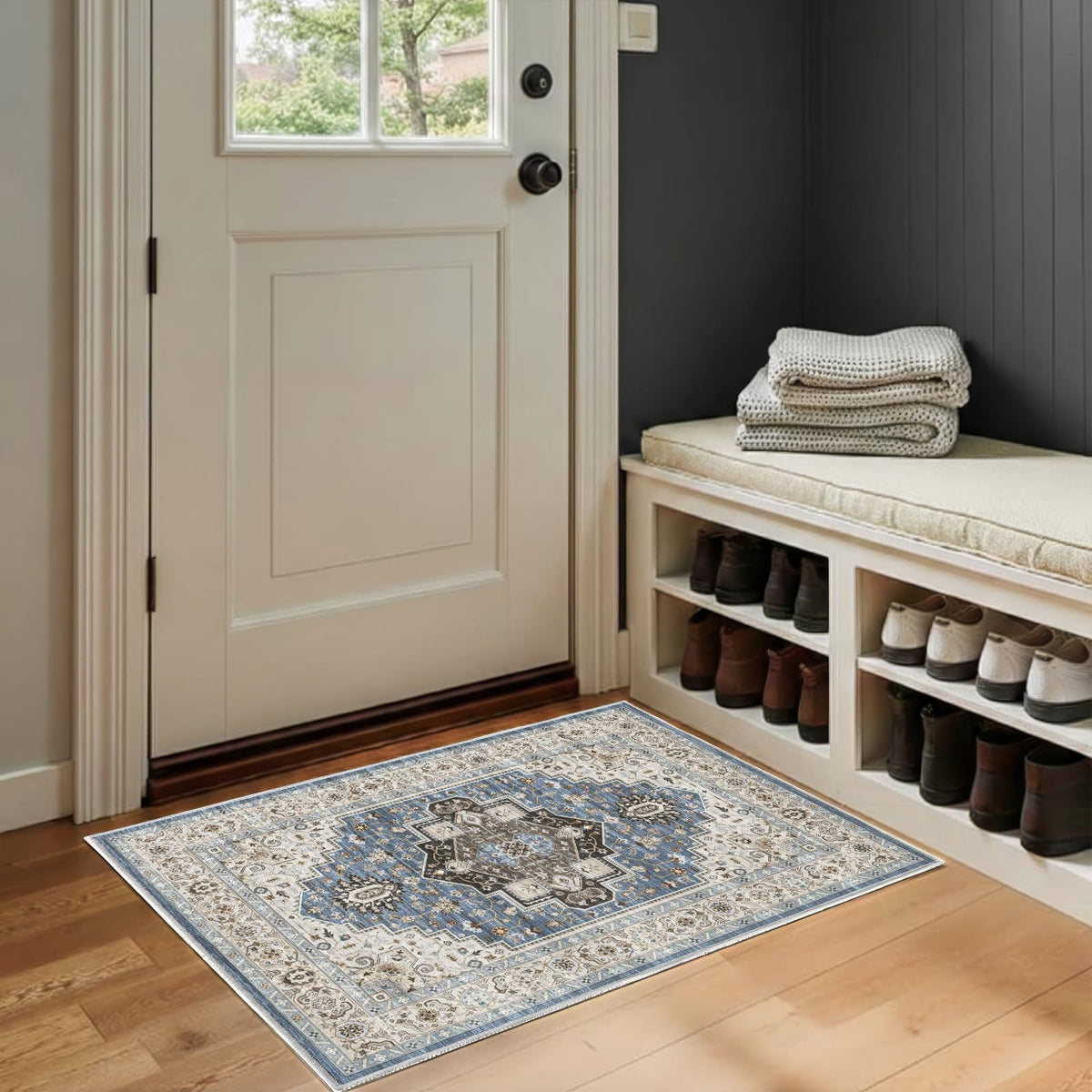 8x10 Area Rugs Living Room: Bedroom Vintage Washable Carpet Beige