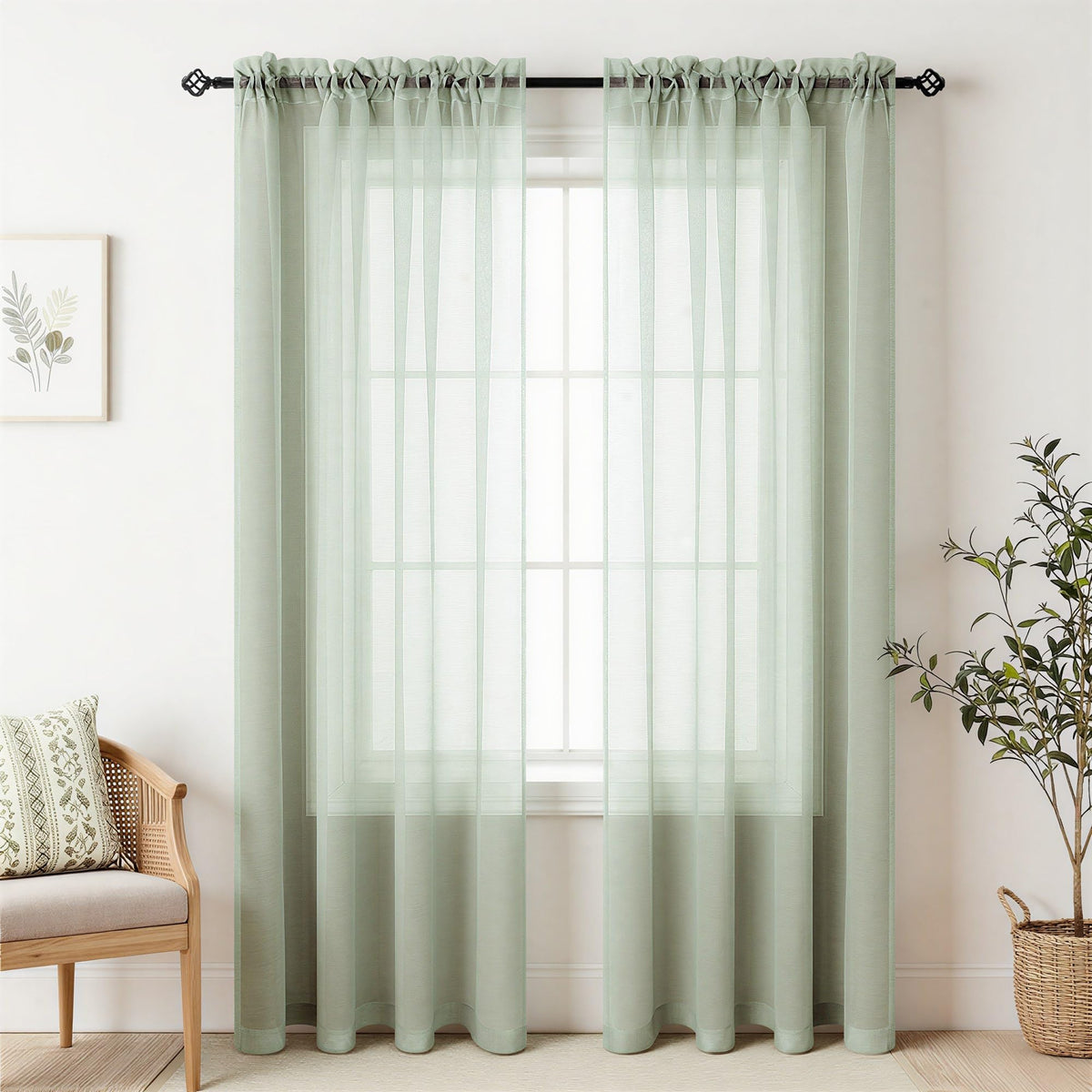 Pitalk Terracotta Curtains 84 Inch Length for Living Room 2 Panel Sets Rod Pocket Sheer Curtains for Living Room Rust Burnt Orange Red