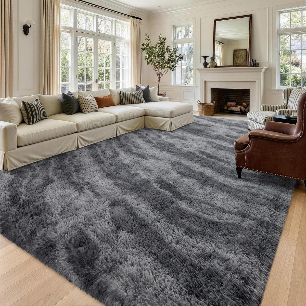 Noahas 2x6 Black Fluffy Soft Runner Rug Non-Slip for Bedroom Dorm Hallway