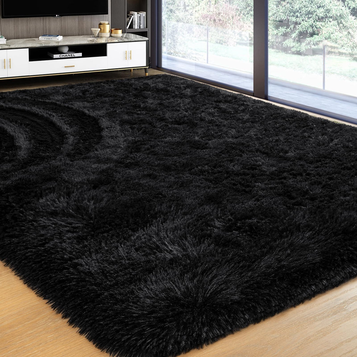 Softlife Rugs for Bedroom 4x5.3 Feet Purple Area Rug for Living Room Super Soft Shaggy Rugs for Dorm Fluffy Fuzzy Carpets Long Plush Bedside Rug Nursery Girls Boys Kids Room Home Christmas Decoration