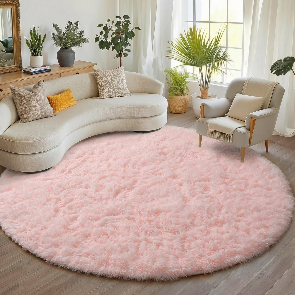 Runner Rugs for Bedroom Living Room, 2x6 Tie-Dyed Beige Hallway Area Rug