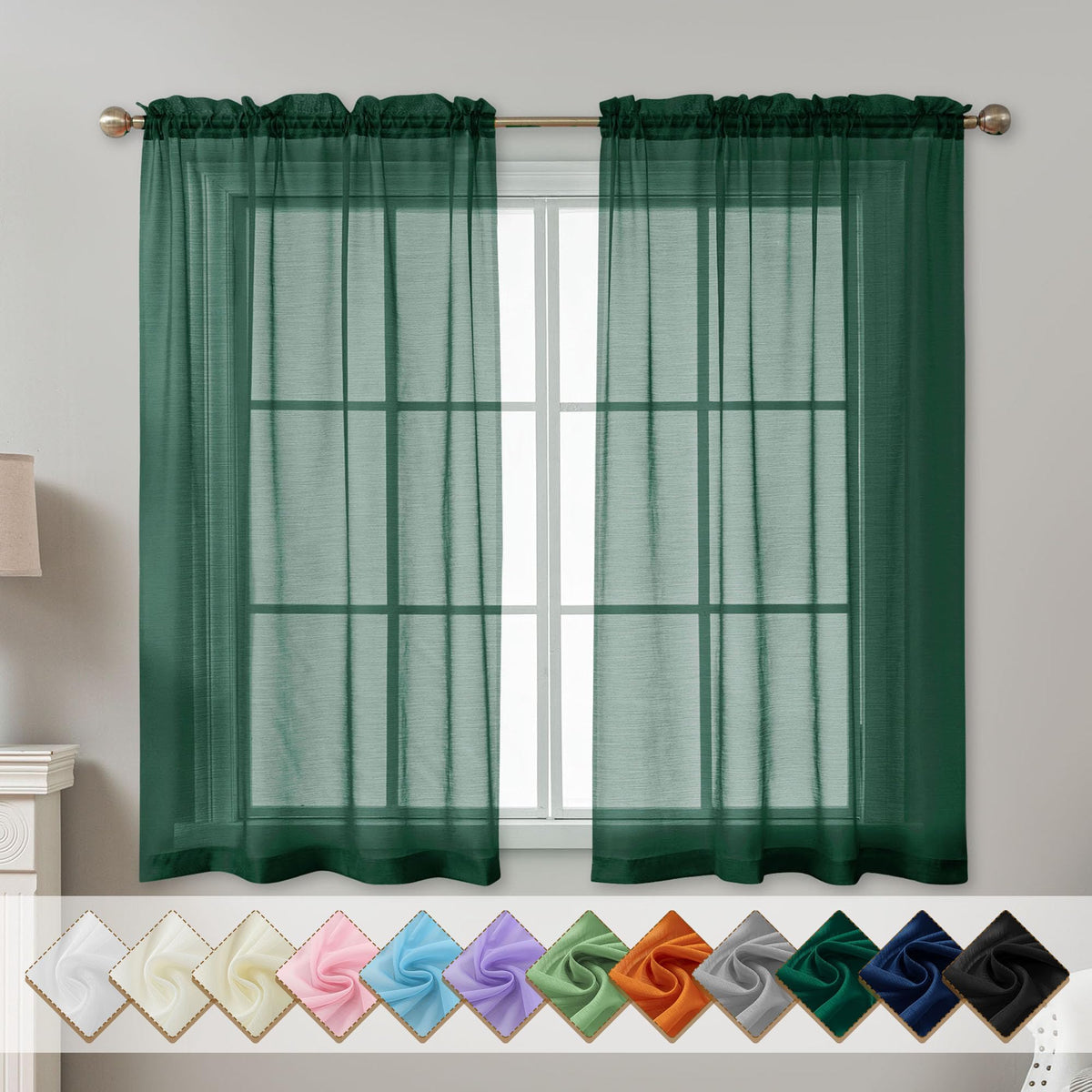 Natural Sheer Curtains 96 Inches Long Rod Pocket