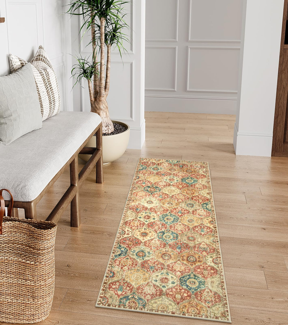Lahome Moroccan Washable Small Area Rug, 3x5 Rug for Bedroom Living Room