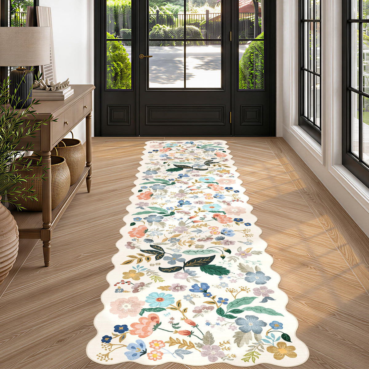 2x6 Hallway Washable Runner Rug : Vintage Soft Kitchen Laundry Runner with Non Slip Backing Farmhouse Entryway Living Room Floor Mat Stain Resistant Carpet for Bedroom Bathroom Distressed Beside Rug