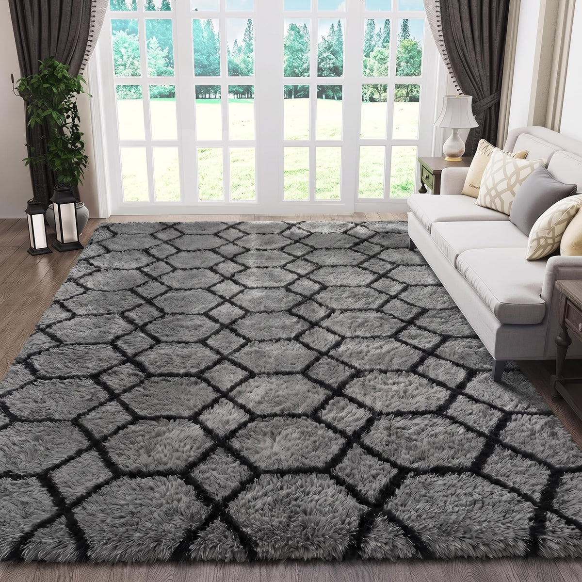 Runner Rugs for Bedroom Living Room, 2x6 Tie-Dyed Beige Hallway Area Rug
