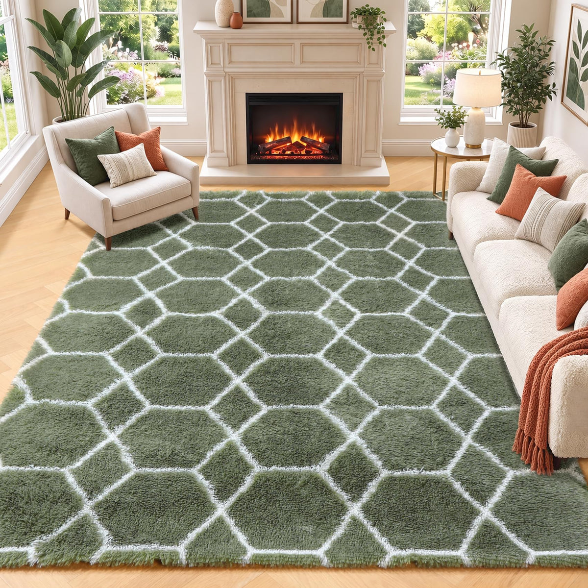 Runner Rugs for Bedroom Living Room, 2x6 Tie-Dyed Beige Hallway Area Rug