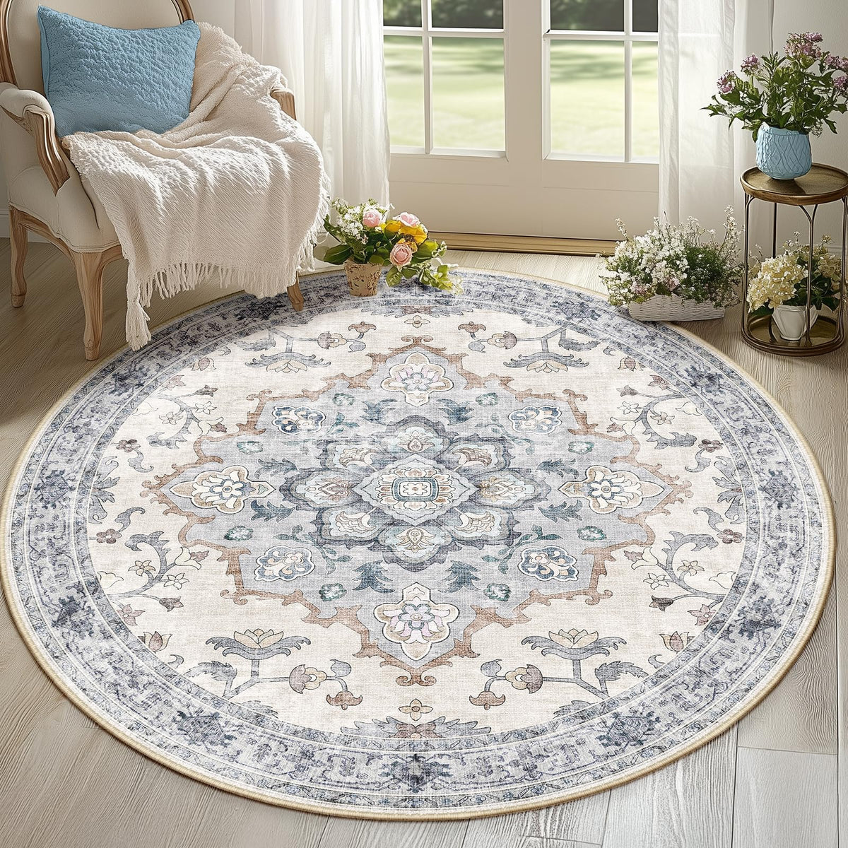 CAPALOCA 5x7 Washable Nursery Girls Low Pile Area Rug Pink