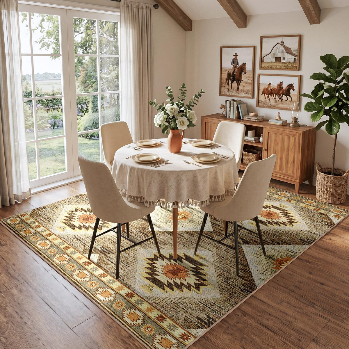 BESTSWEETIE 5'x7' Washable Area Rug for Living Room Bedroom Lightpink