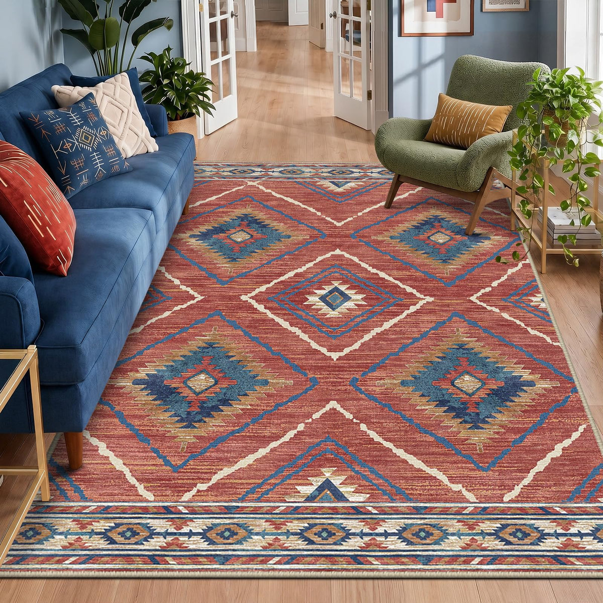 BESTSWEETIE 5'x7' Washable Area Rug for Living Room Bedroom Lightpink