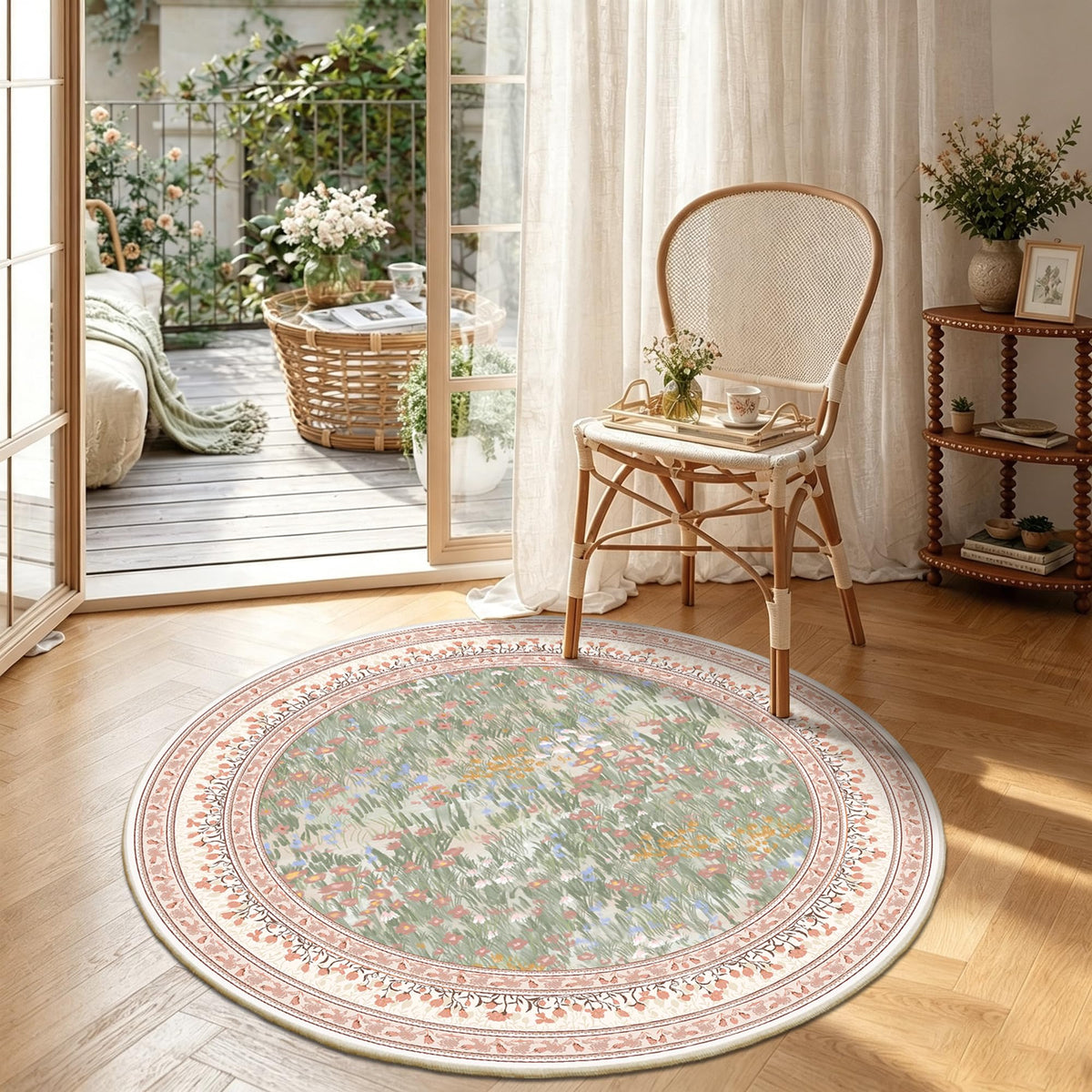 HelloTree 5x7 Floral Vintage Boho Area Rug